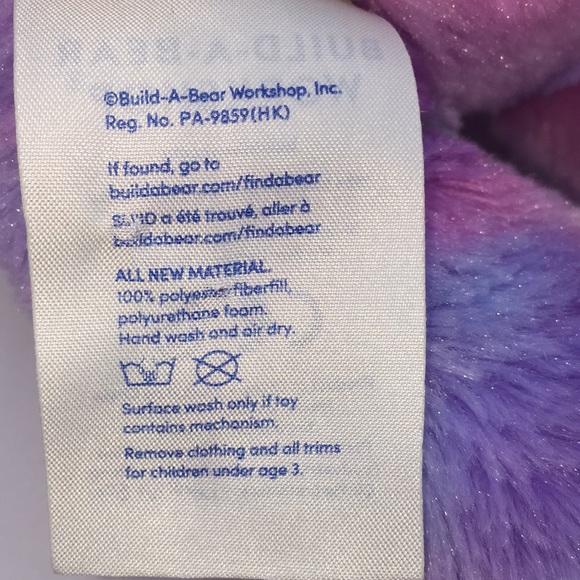 Build A Bear Cotton Candy Bear Pastel Swirl Plush Stuffed Animal BAB Hea… - Picture 9 of 11